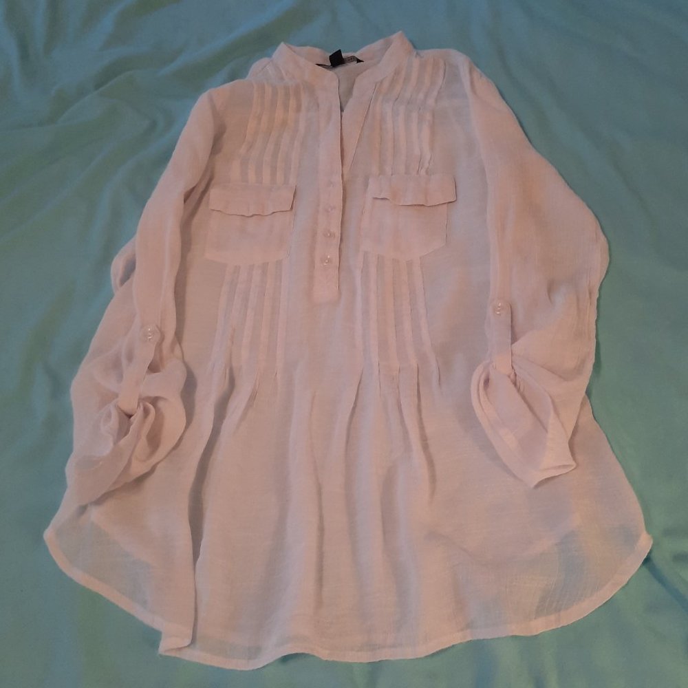 Zac & Rachel White Blouse - Size Small - Picture 6 of 9